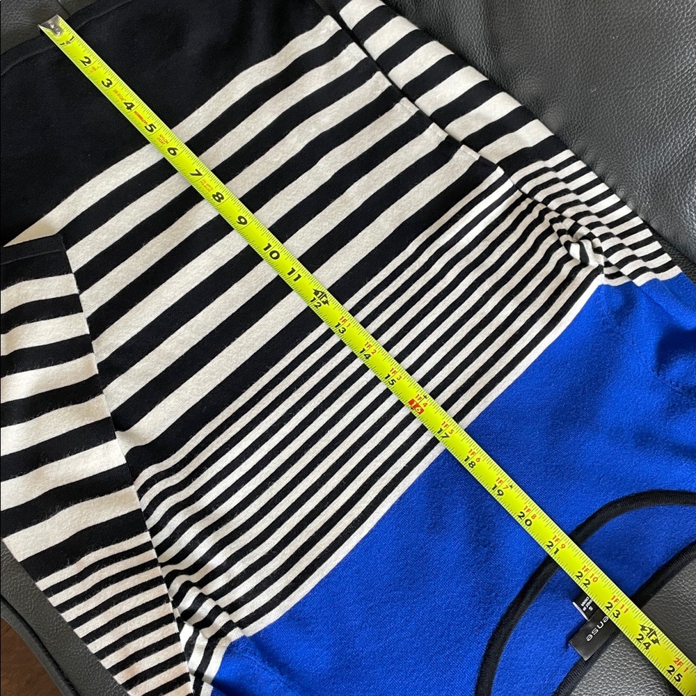 Spense Knit Top Women Size S Blue Black White Stripes Business Timeless Classic - Picture 8 of 11